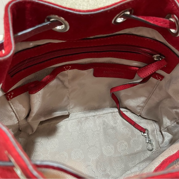 SUPER FUN Michael Kors Red Suede Leather Crossbody ♥️♥️♥️ - Picture 7 of 11